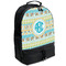 Abstract Teal Stripes Backpacks - Black (Personalized)