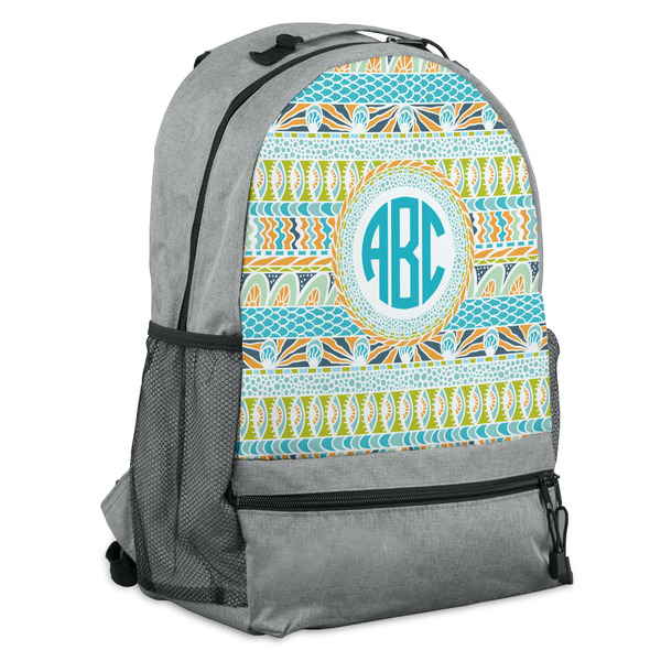 Custom Abstract Teal Stripes Backpack (Personalized)