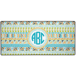 Abstract Teal Stripes 3XL Gaming Mouse Pad - 35" x 16" (Personalized)