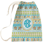 Abstract Teal Stripes Laundry Bag (Personalized)