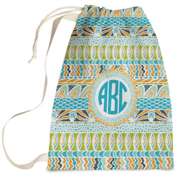 Abstract Teal Stripes Laundry Bag - Large (Personalized)