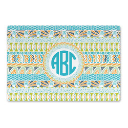 Abstract Teal Stripes Large Rectangle Car Magnet (Personalized)