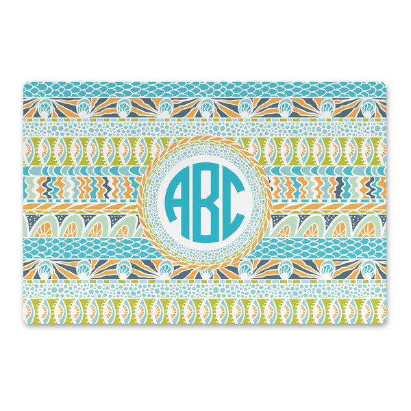 Custom Abstract Teal Stripes Large Rectangle Car Magnet (Personalized)