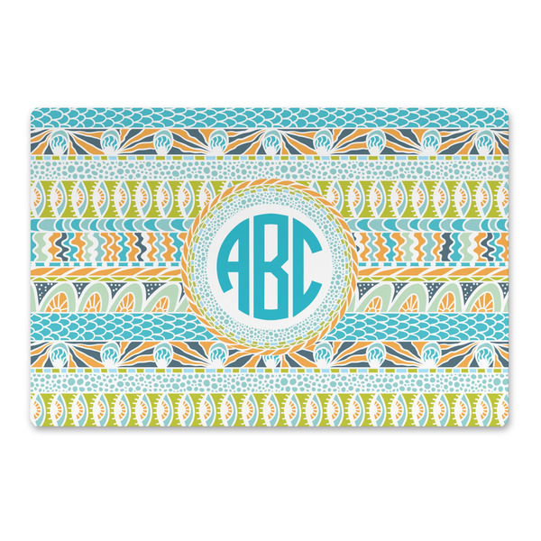 Custom Abstract Teal Stripes Large Rectangle Car Magnet (Personalized)