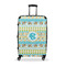 Abstract Teal Stripes Suitcase - 28" Large - Checked w/ Monogram
