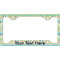 Abstract Teal Stripes License Plate Frame - Style C (Personalized)