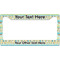 Abstract Teal Stripes License Plate Frame Wide