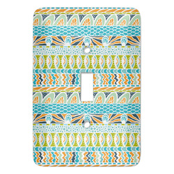 Abstract Teal Stripes Light Switch Cover