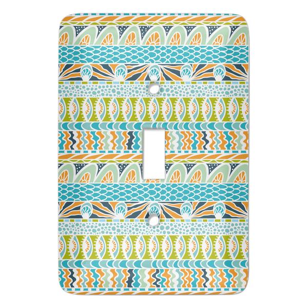 Custom Abstract Teal Stripes Light Switch Cover (Single Toggle)