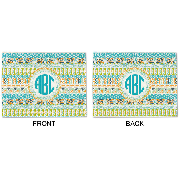 Abstract Teal Stripes Linen Placemat - APPROVAL (double sided)