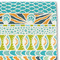 Abstract Teal Stripes Linen Placemat - DETAIL