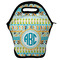 Abstract Teal Stripes Lunch Bag - Front