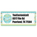 Abstract Teal Stripes Return Address Labels (Personalized)