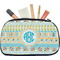 Abstract Teal Stripes Makeup / Cosmetic Bag - Medium (Personalized)