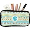 Abstract Teal Stripes Makeup Case Small