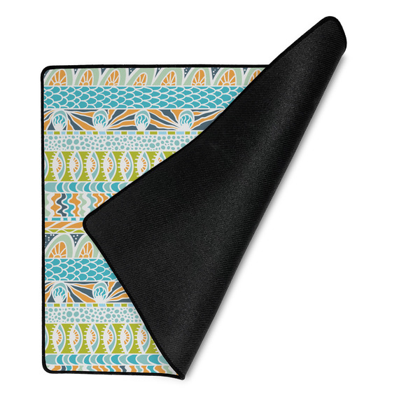 Abstract Teal Stripes Medium Gaming Mats - FRONT W/FOLD