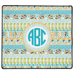 Abstract Teal Stripes XL Gaming Mouse Pad - 18" x 16" (Personalized)