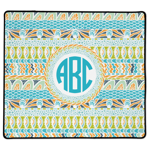 Custom Abstract Teal Stripes XL Gaming Mouse Pad - 18" x 16" (Personalized)