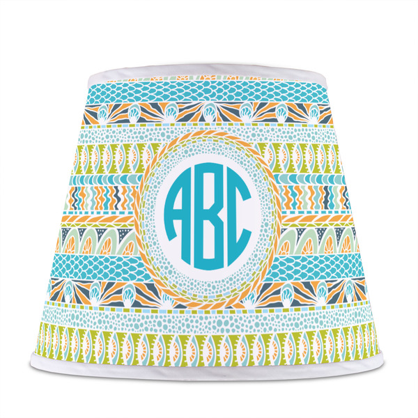 Abstract Teal Stripes Poly Film Empire Lampshade - Front View