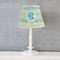 Abstract Teal Stripes Poly Film Empire Lampshade - Lifestyle