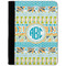 Abstract Teal Stripes Medium Padfolio - FRONT