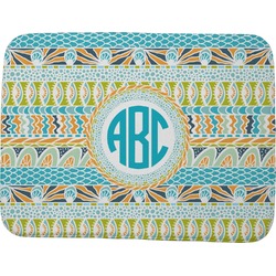 Abstract Teal Stripes Memory Foam Bath Mat - 48"x36" (Personalized)