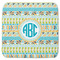 Abstract Teal Stripes Memory Foam Bath Mat - 48"x48" (Personalized)