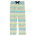 Abstract Teal Stripes Mens Pajama Pants - XS