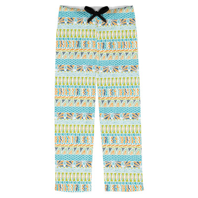 Abstract Teal Stripes Mens Pajama Pants (Personalized)