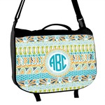 Abstract Teal Stripes Messenger Bag (Personalized)