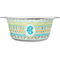 Abstract Teal Stripes Stainless Steel Dog Bowl (Personalized)