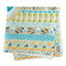 Abstract Teal Stripes Microfiber Dish Rag - FOLDED (square)