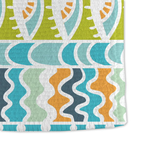 Abstract Teal Stripes Microfiber Dish Towel - DETAIL