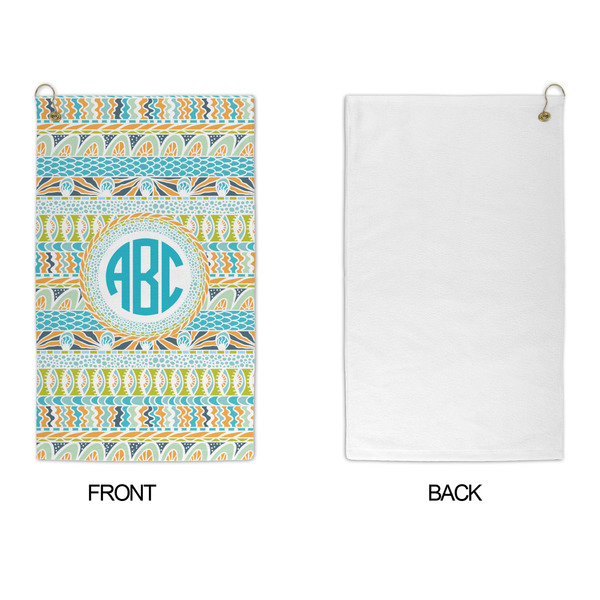 Abstract Teal Stripes Microfiber Golf Towels - APPROVAL