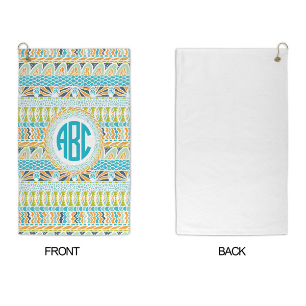 Abstract Teal Stripes Microfiber Golf Towels - APPROVAL