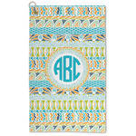 Abstract Teal Stripes Microfiber Golf Towel (Personalized)