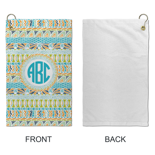 Abstract Teal Stripes Microfiber Golf Towels - Small - APPROVAL