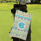 Abstract Teal Stripes Microfiber Golf Towels - Small - LIFESTYLE
