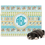 Abstract Teal Stripes Dog Blanket - Regular (Personalized)
