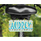 Abstract Teal Stripes Mini License Plate on Bicycle - LIFESTYLE Two holes