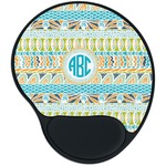 Abstract Teal Stripes Mouse Pad with Wrist Support
