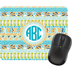 Abstract Teal Stripes Rectangular Mouse Pad (Personalized)