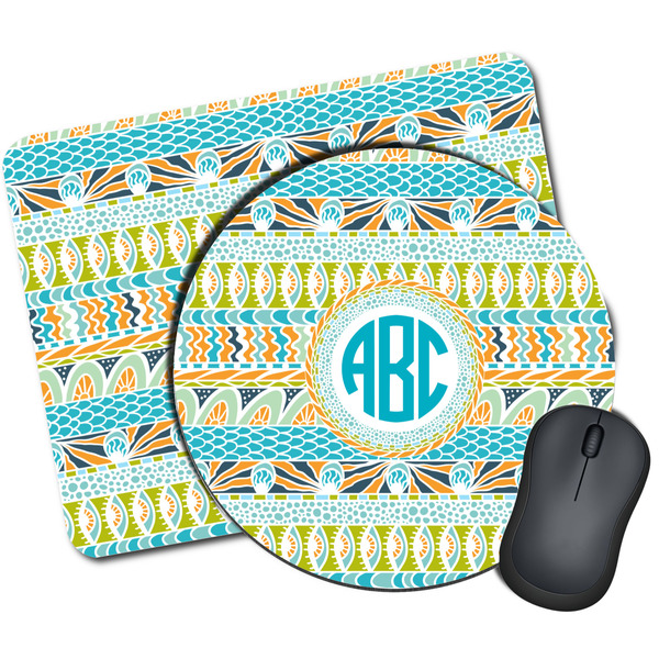 Custom Abstract Teal Stripes Mouse Pad (Personalized)