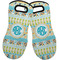 Abstract Teal Stripes Neoprene Oven Mitts - Set of 2 w/ Monogram