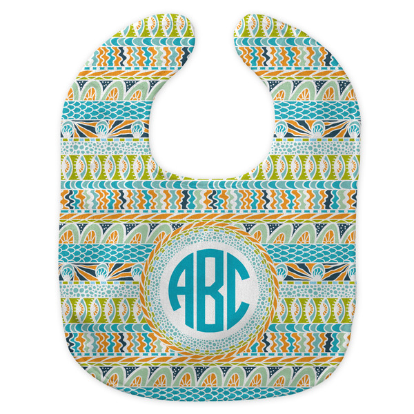 Abstract Teal Stripes New Bib Flat Approval