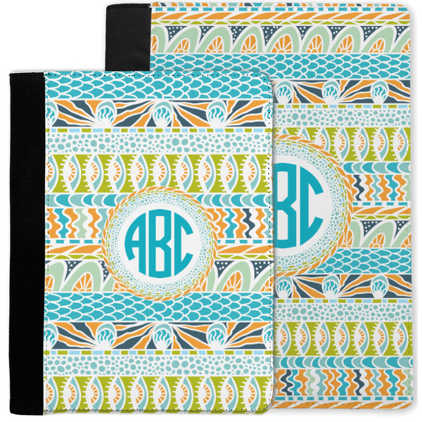 Abstract Teal Stripes Notebook Padfolio - MAIN
