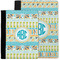 Abstract Teal Stripes Notebook Padfolio - MAIN