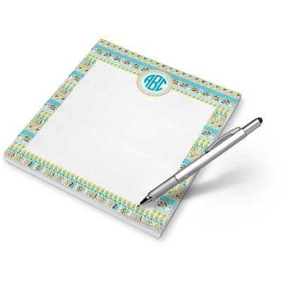 Abstract Teal Stripes Notepad (Personalized)