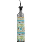 Abstract Teal Stripes Oil Dispenser Bottle (Personalized)