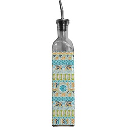 Abstract Teal Stripes Oil Dispenser Bottle (Personalized)